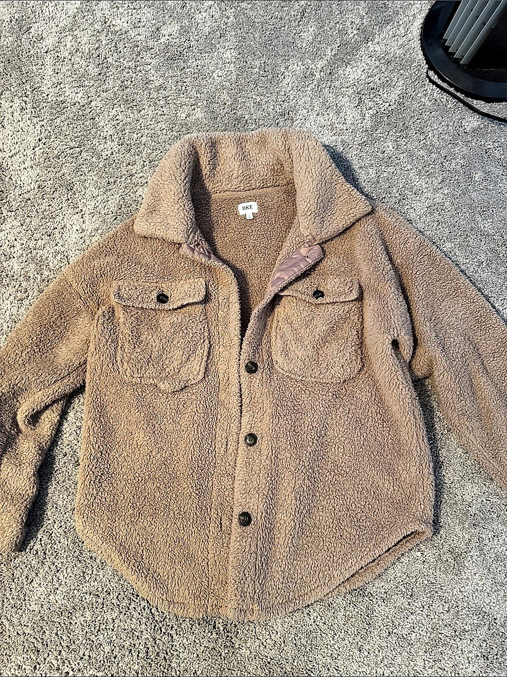 BKE Teddy Jacket in Brown Size Large Like New